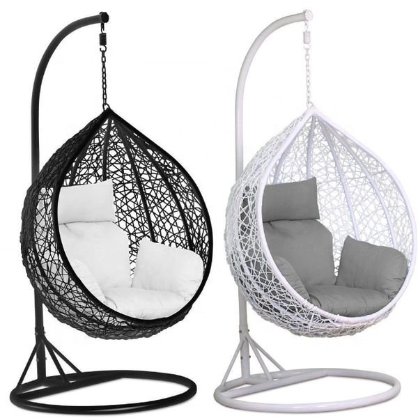 Shangjie Cheap Price Indoor Outdoor Rattan Modern Hanging Swing Chair Bamboo Patio Rattan Wicker Egg Swing clear Chair