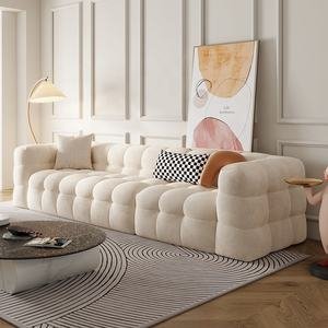 NOVA Modern Lounge Sofa for Living Room Furniture White Fabric Sectional Couch Set Modular 2 Seater Upholstered Sofas