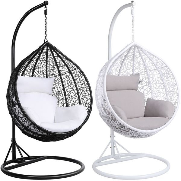 Wholesale Custom Outdoor Furniture Living Room Egg Chair Hammock Patio Hanging Balcony Garden Rattan Egg Swing Chair With Stand