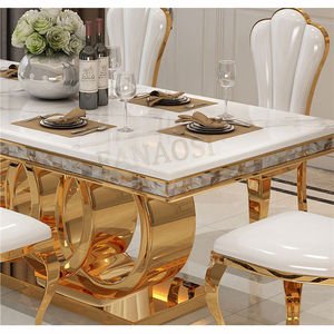Classic Italian White Dining Sets Big Rectangular 8 Seater Leather Chairs Luxury Marble Dining Table Dining Room Furniture