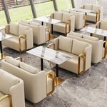 Factory Direct Sales Simple Restaurant Furniture Table and Chair Set Cafe Catering Custom Booth Seating for Restaurant Hotel