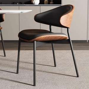 Dining Chair Metal Luxury Wood Dinning Home Restaurant Set Room Furniture Nordic Leather Dining Chairs Modern for Dining Table