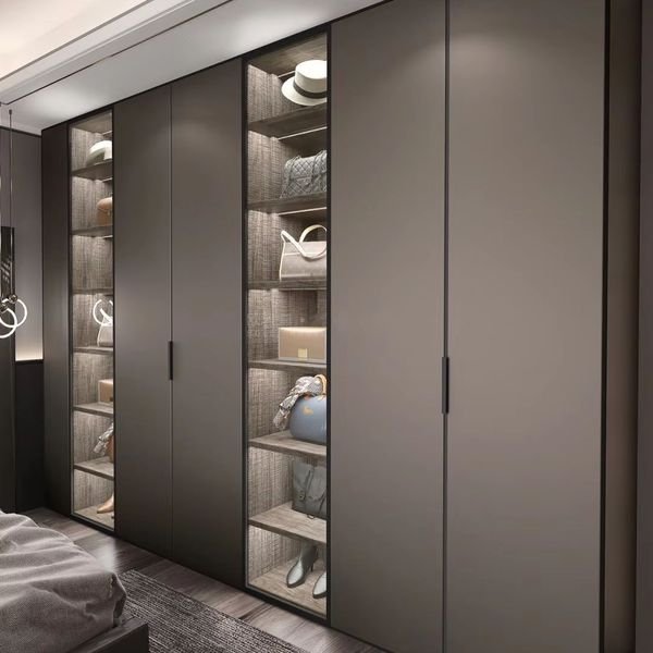 Modern Adjustable Freestanding Wooden Wardrobes for Home Furniture Living Room Villa or Hotel Rooms