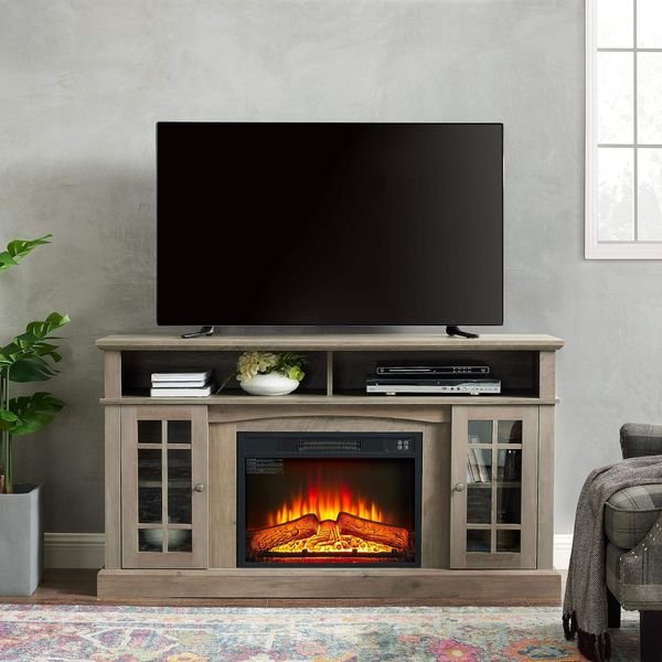 OEM, Modern Gray Wooden Media Entertainment Center Tv Stand Tables Furniture with Fireplaces for Living Room ,Classic TV Stand
