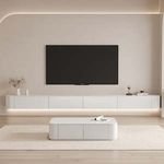 Fashion White Tv Stand Wall Tv Unit Cabinet Wood Wall Mounted New Designed Floating Tv Console Stand Customizable