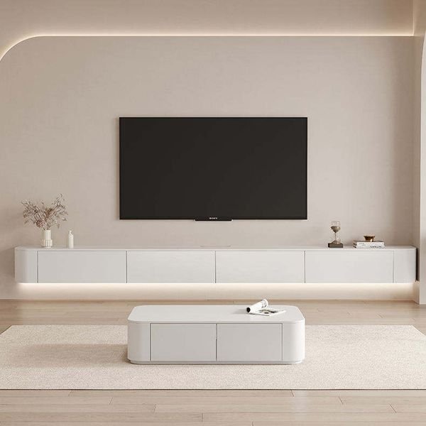 Fashion White Tv Stand Wall Tv Unit Cabinet Wood Wall Mounted New Designed Floating Tv Console Stand Customizable