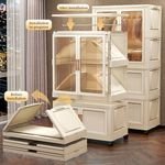 Wholesale Haogle Modern Folding Double Door Storage Cabinet Portable Folding Plastic Storage Cabinet With Wheel