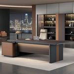 Factory Wholesale Hot-selling Luxury Modern Wooden Style Design Desk Environmental protection Administrative Office Furniture