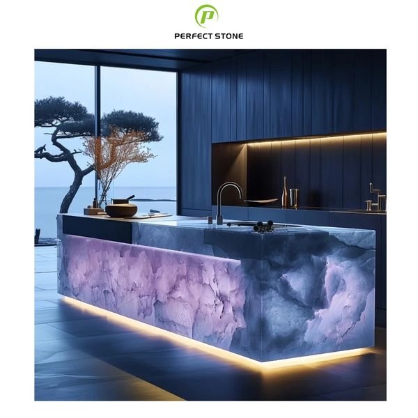 Custom Nature Onyx Marble Table Jade Luxury Crystal Table Furniture Elegant Dining Table Premium Stone Furniture Manufacturer