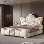 Modern Luxury Wood Box Bedroom Furniture Soft Up-holstered Beds Full Size Double Bed Frame Leather Set Design Queen Latest 2025