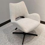 Wholesale Rice White Fabric Seat Swivel Height Adjustable Modern Luxury Home Office Chairs With Back