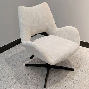 Wholesale Rice White Fabric Seat Swivel Height Adjustable Modern Luxury Home Office Chairs With Back