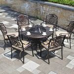 Garden Set Cast Aluminum Outdoor Furniture Patio Dining Chair Set
